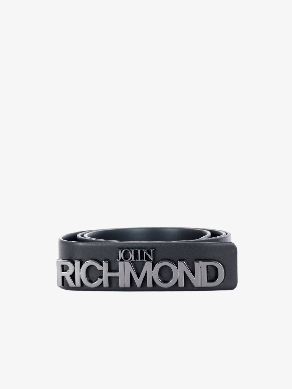 JOHN RICHMOND Cintura JR-C106W donna in vera pelle nero/argneto