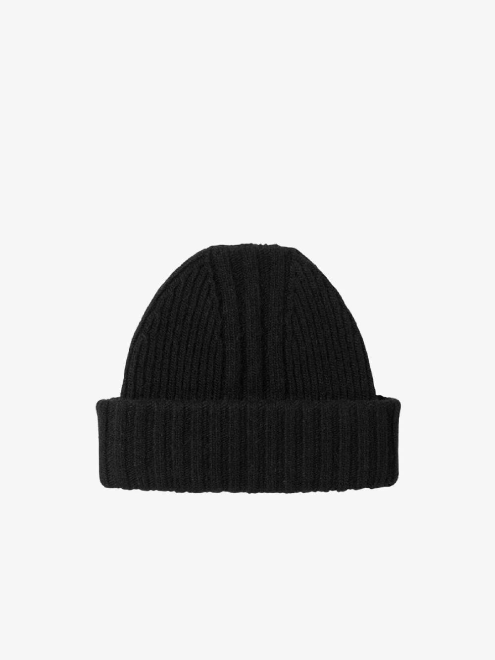 Y-3 Cappello Beanie uomo in lana nero con etichetta Ultimo giorno