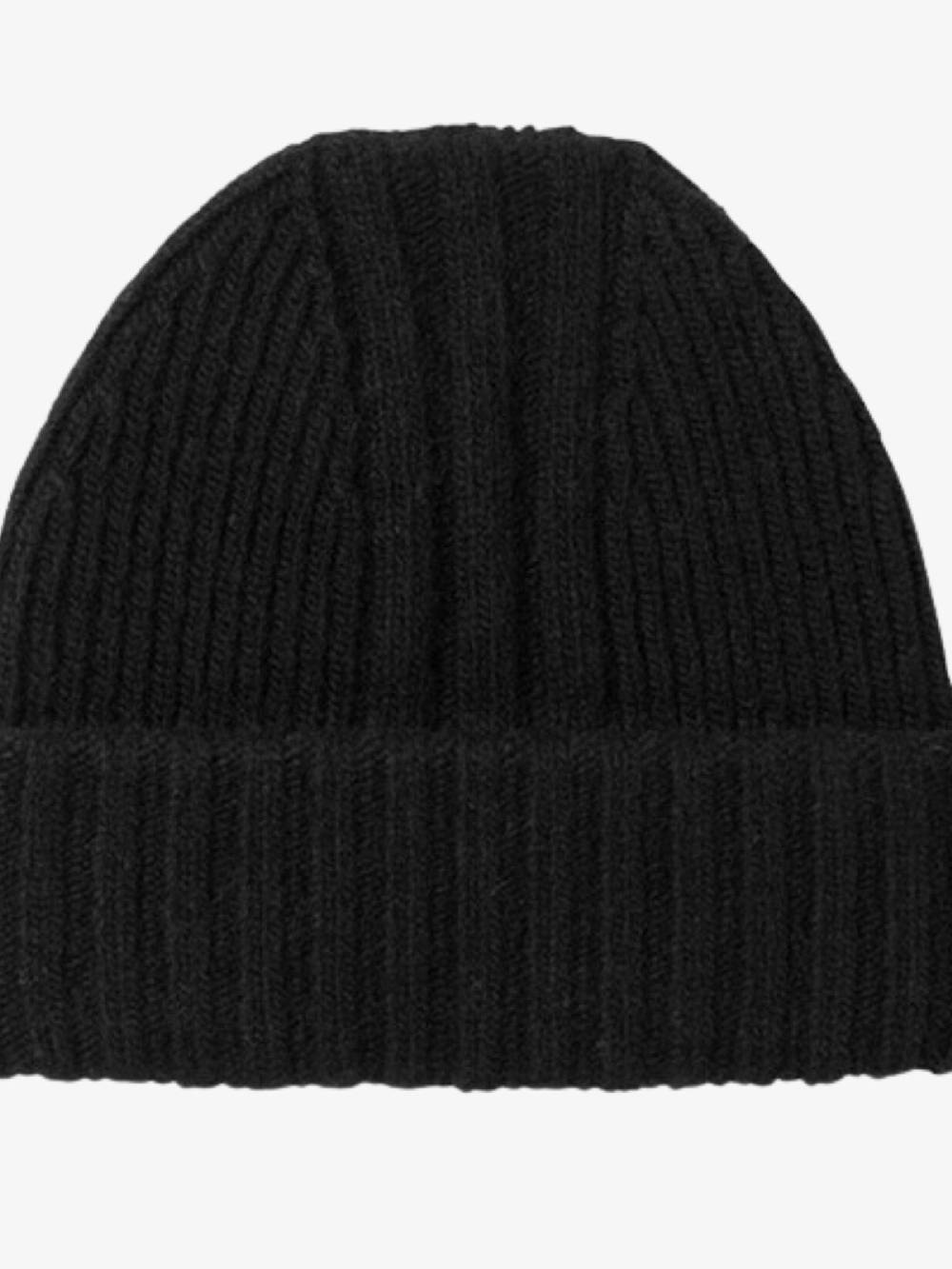 Y-3 Cappello Beanie uomo in lana nero con etichetta Ultimo giorno