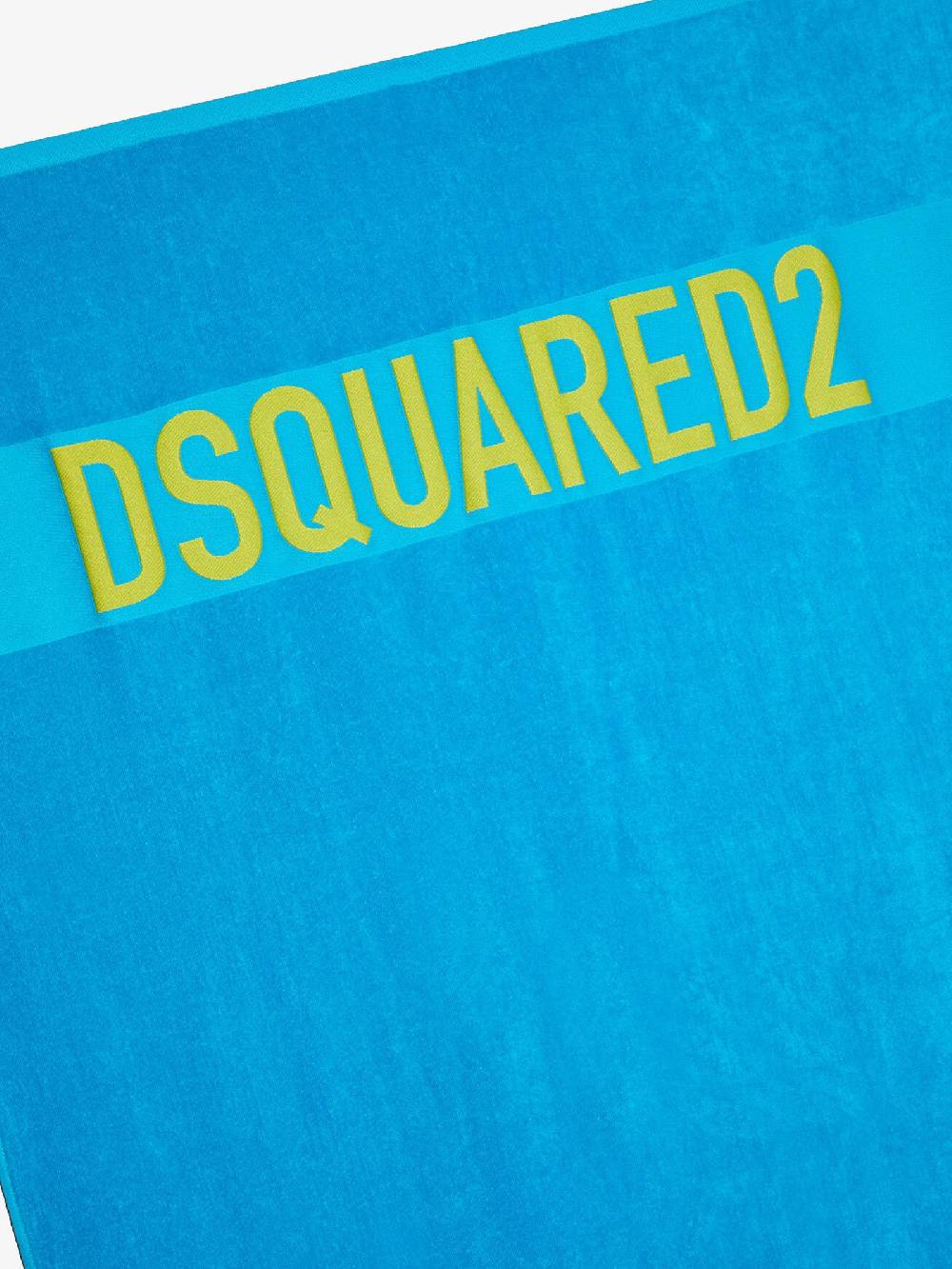 DSQUARED2 Telo da mare unisex in cotone azzurro con logo lettering a contrasto Only for today