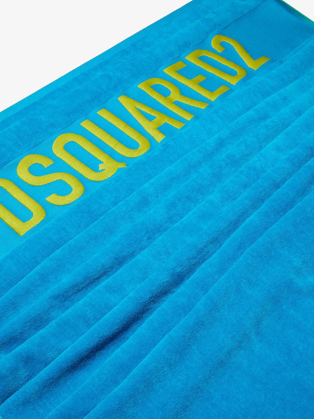 DSQUARED2 Telo da mare unisex in cotone azzurro con logo lettering a contrasto Only for today