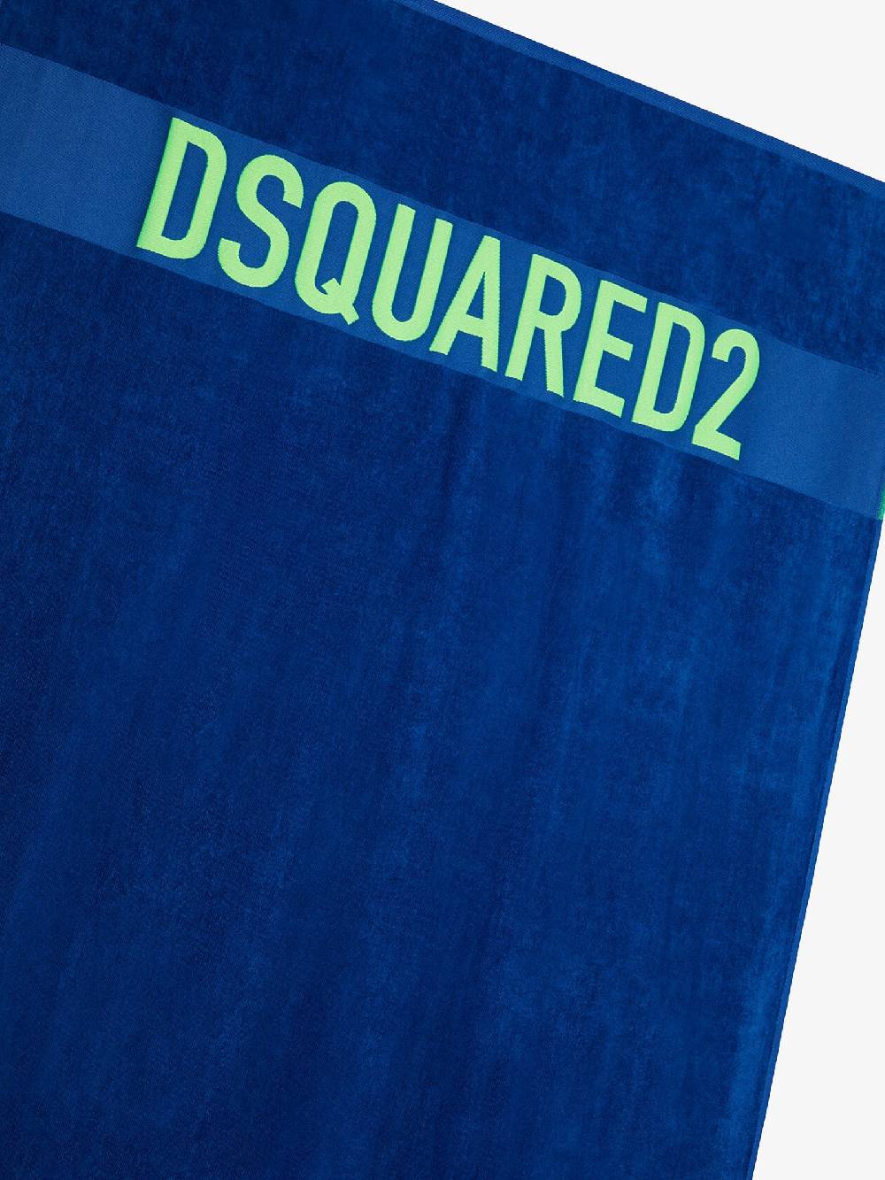 DSQUARED2 Telo da mare unisex in cotone blu con logo lettering a contrasto Offerta speciale della fabbrica