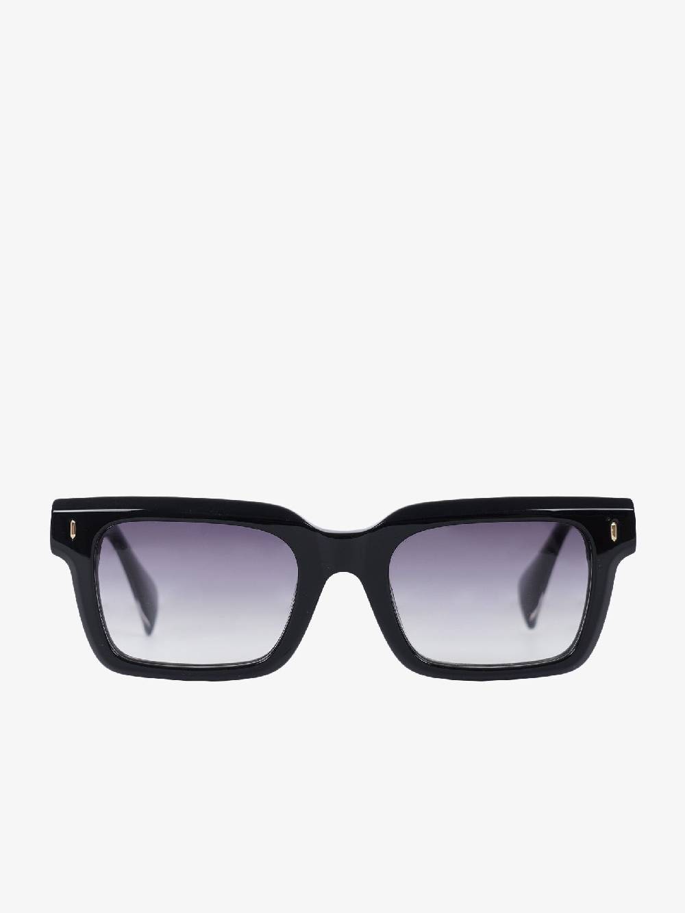 LABE Occhiali da sole unisex in celluloide nero Enormi sconti