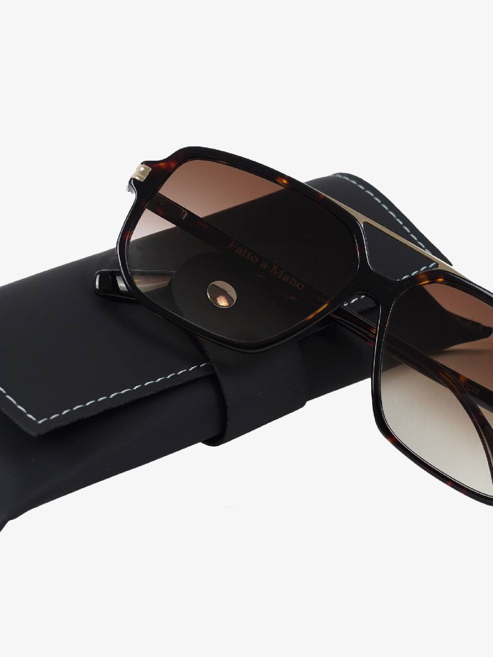 LABE Occhiali da sole unisex in metallo con lenti marroni Trasporto libero internazionale