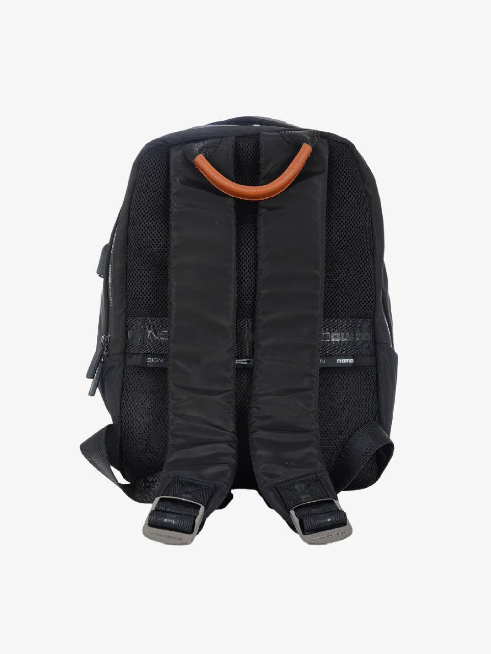 MOMO DESIGN Zaino MO-02IC ovale uomo in nylon nero scuro/cuoio Moda