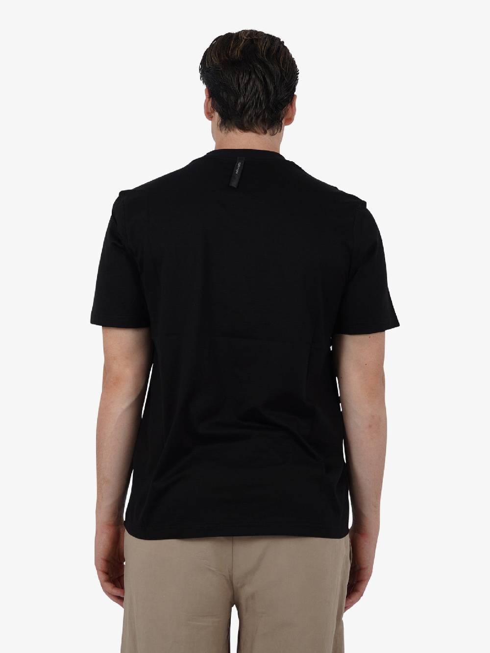 PRET A PORTER T-shirt girocollo con stampa M9M2752 uomo cotone nero Fino al 60% di sconto