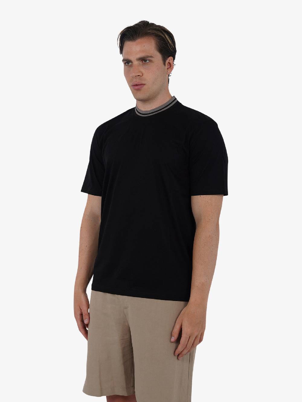 PRET A PORTER T-shirt girocollo M9M2722 uomo cotone nero Only for today