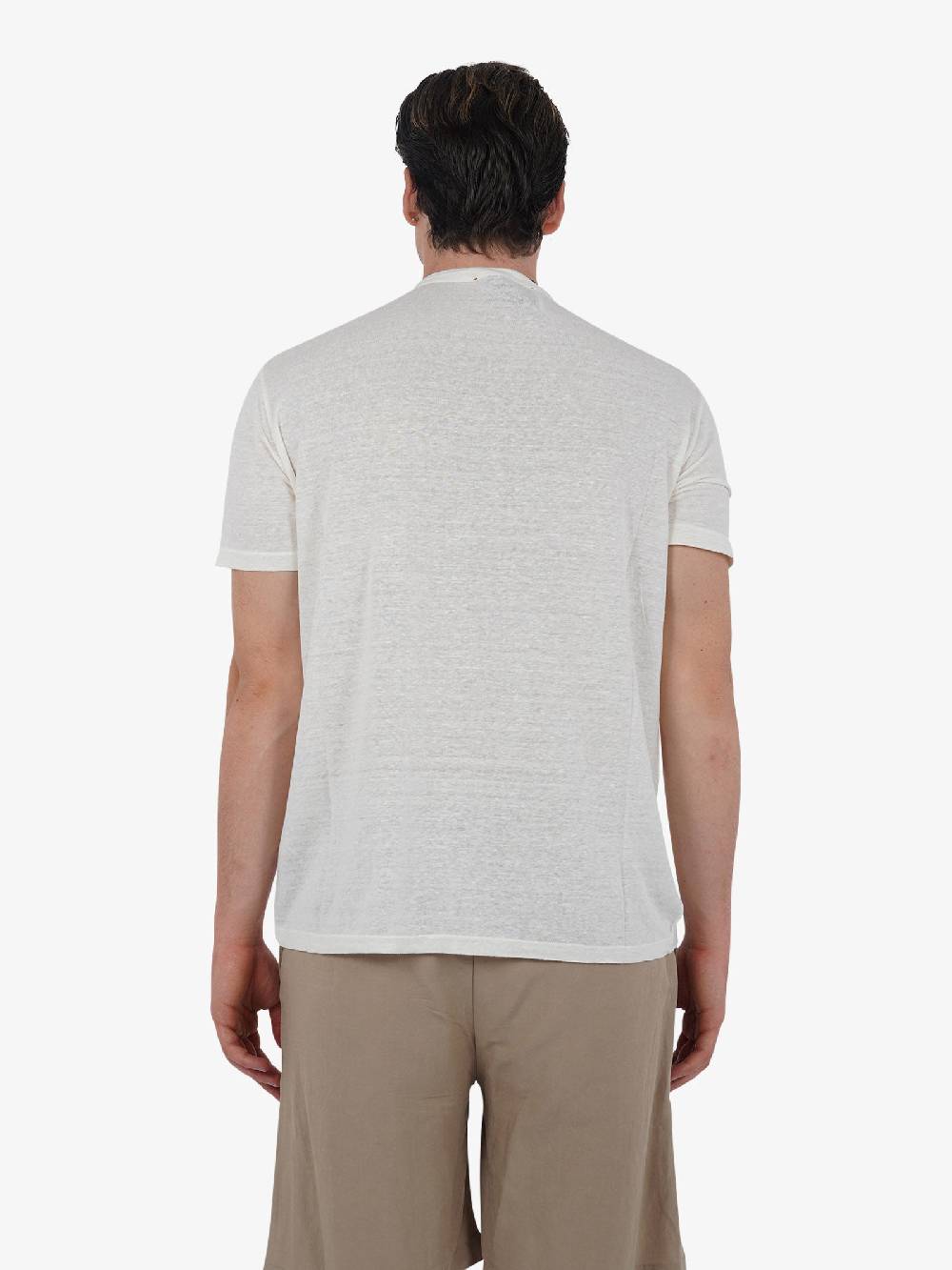 AMARANTO T-shirt B6B0008 uomo Lino panna Super sconto