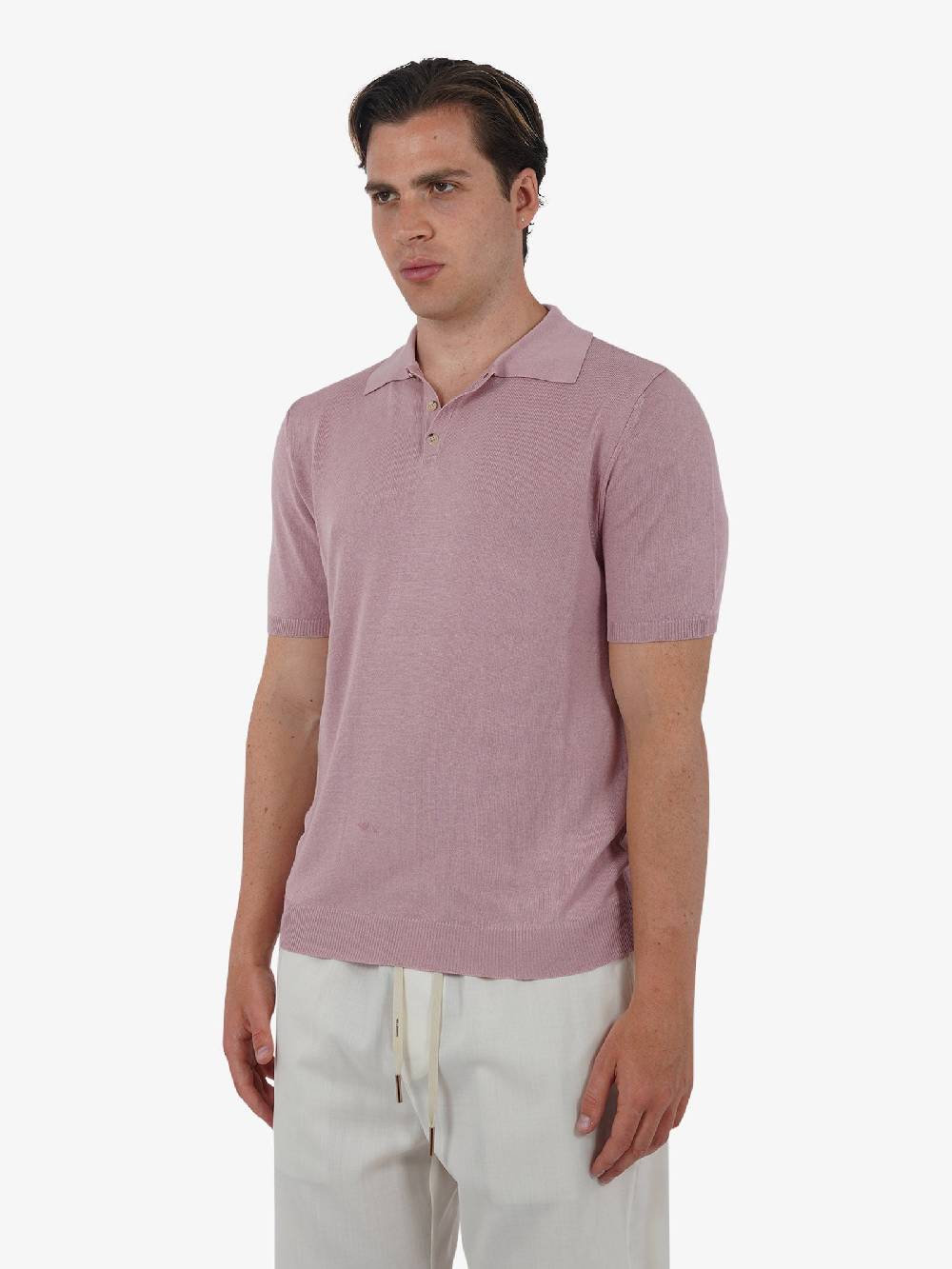 WHITE OVER Polo a 3 bottoni PO/001 uomo viscosa rosa Officina