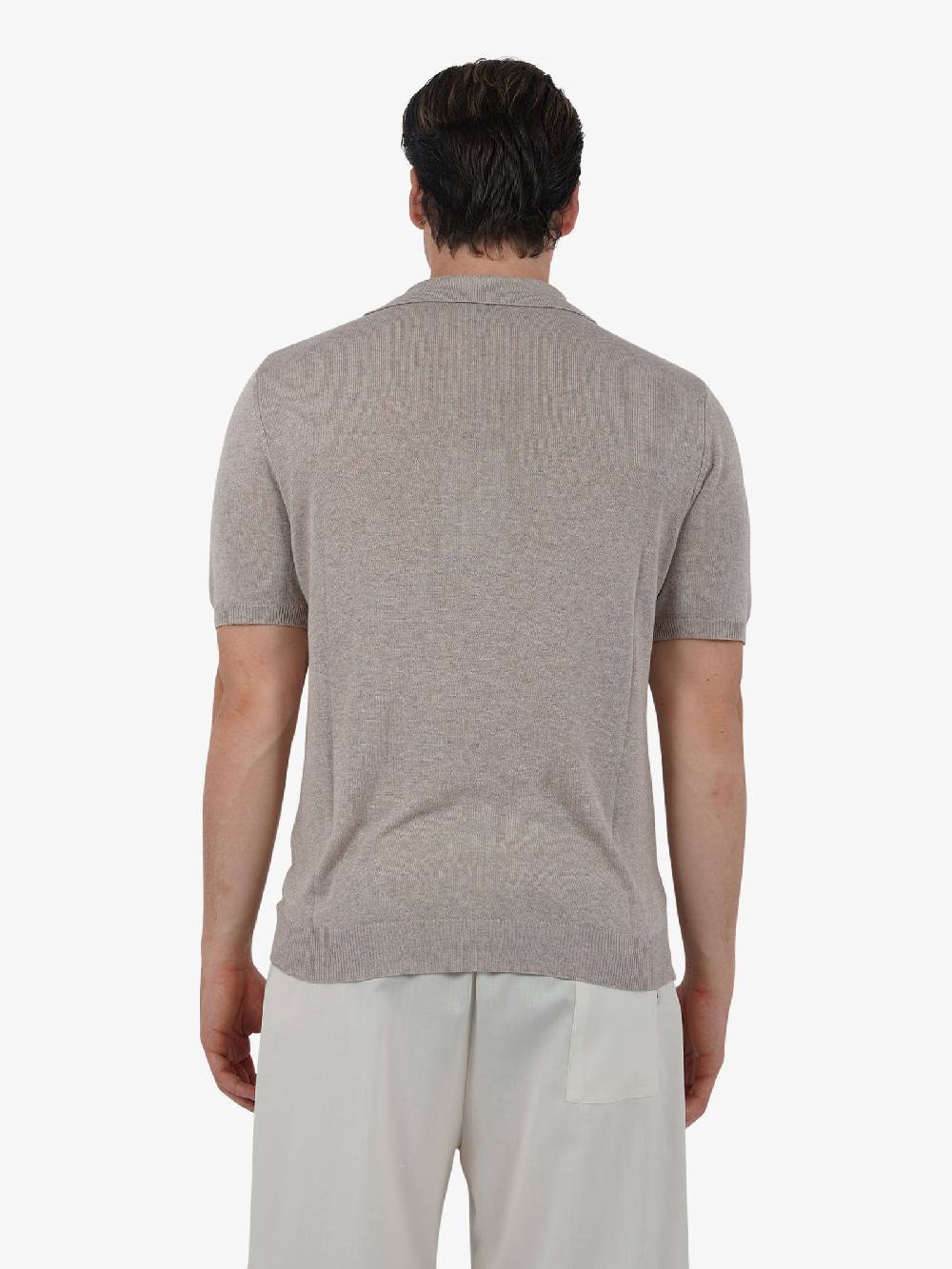 WHITE OVER Polo a 3 bottoni PO/001 uomo viscosa beige Limitato a 3 giorni