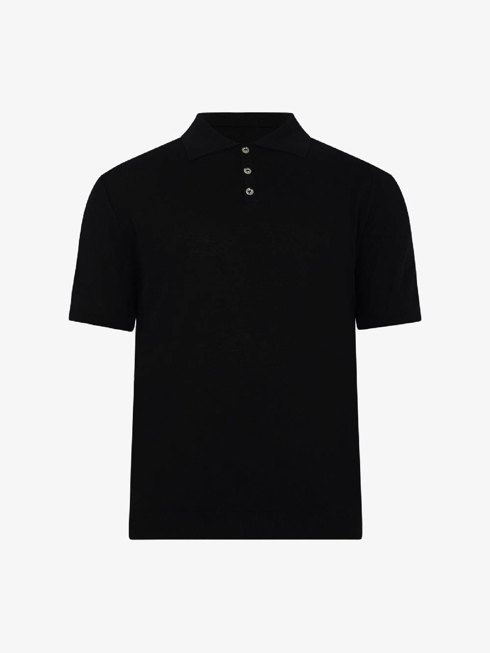 WHITE OVER Polo a 3 bottoni PO/001 uomo viscosa nero Black Friday Prezzi