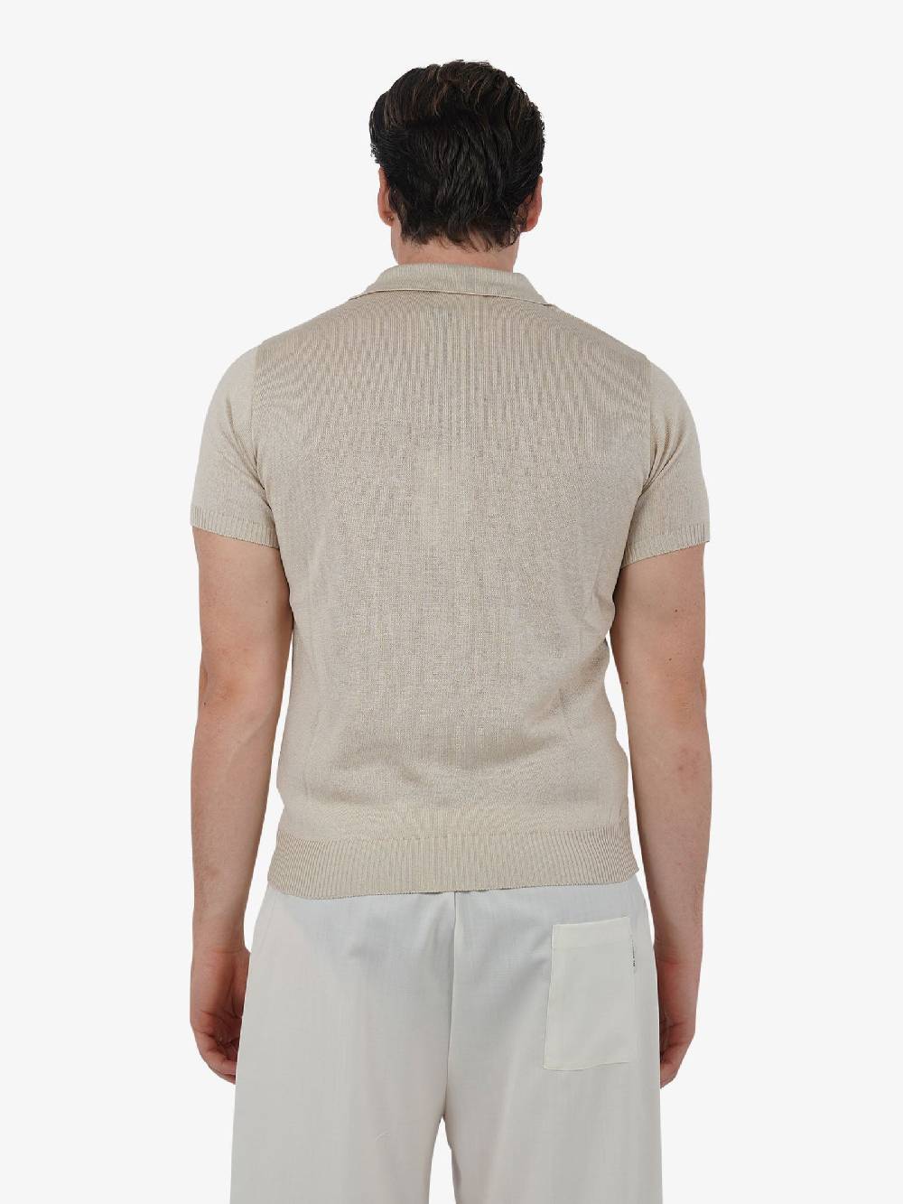PRET A PORTER Polo a 3 bottoni M9M2756 uomo cotone beige In vendita