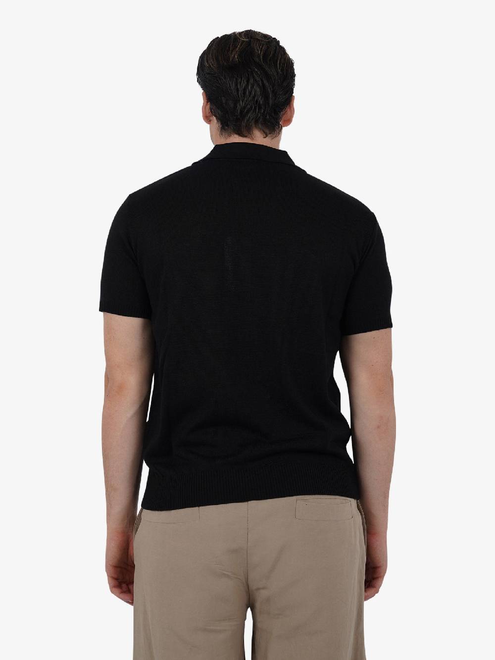 PRET A PORTER Polo a 3 bottoni M9M2756 uomo cotone nero Duty-free