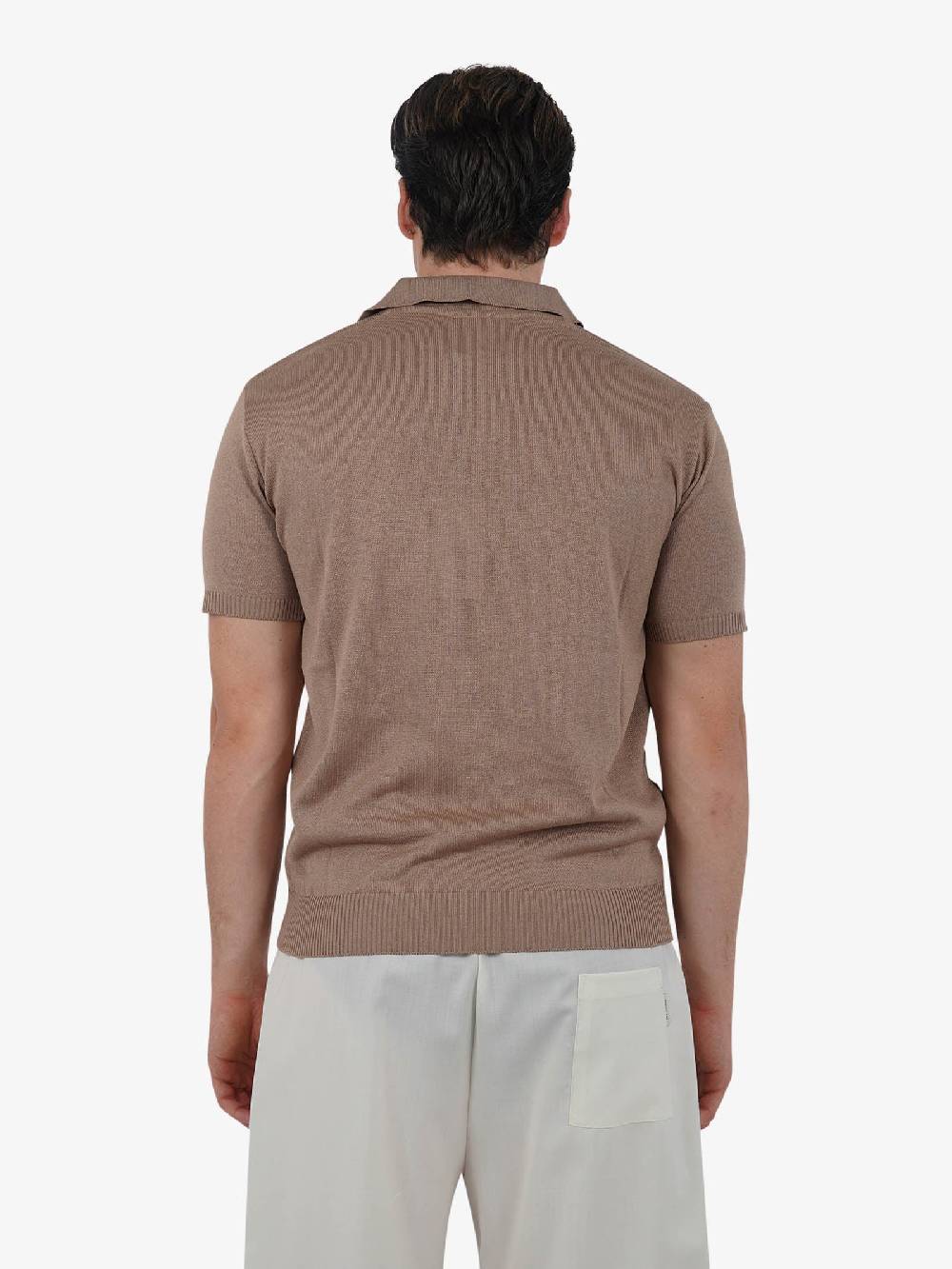 PRET A PORTER Polo a 3 bottoni M9M2756 uomo cotone marrone 50% di sconto per tempo limitato