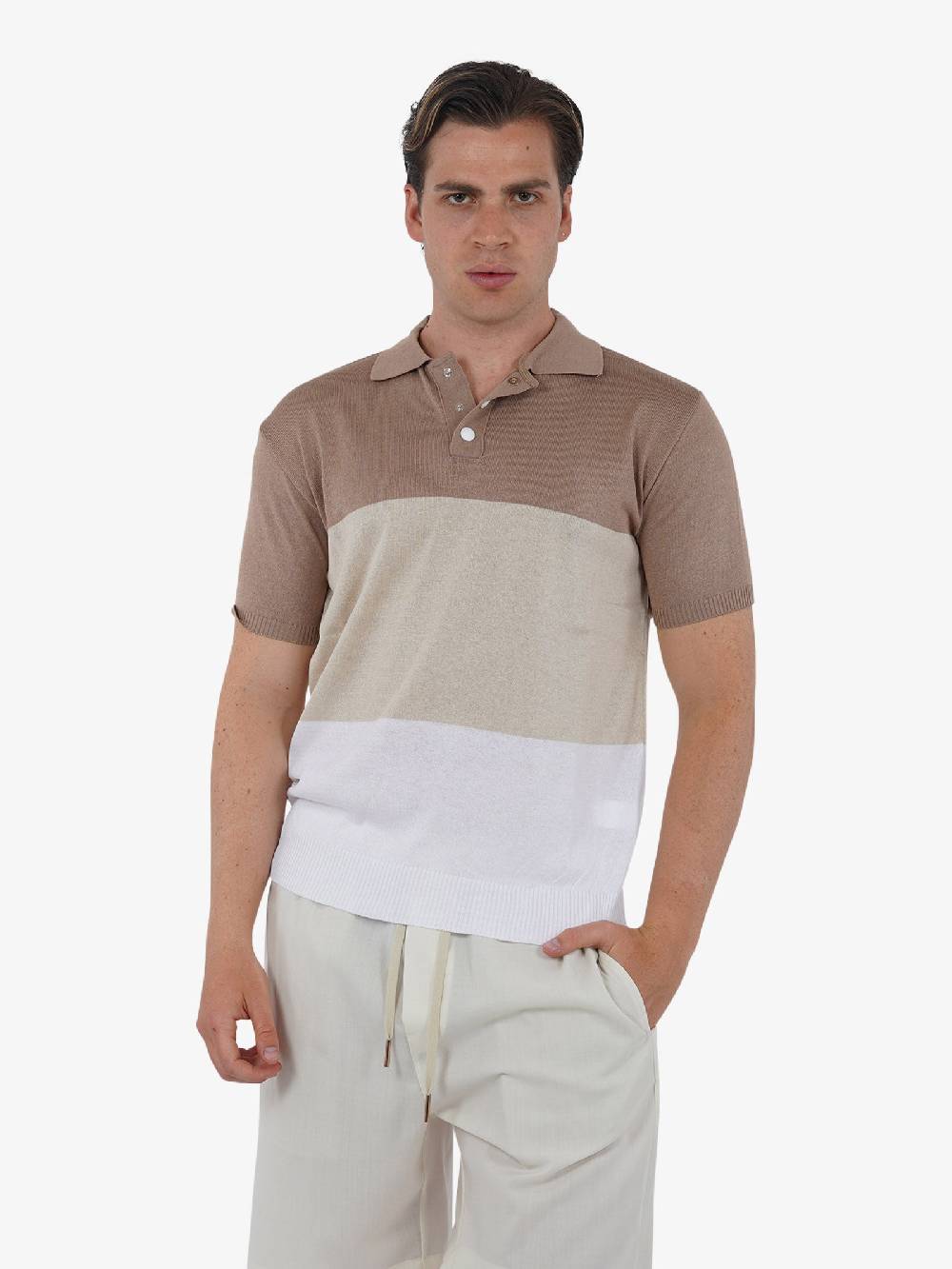 PRET A PORTER Polo a 3 bottoni M9M2755 uomo cotone multicolor