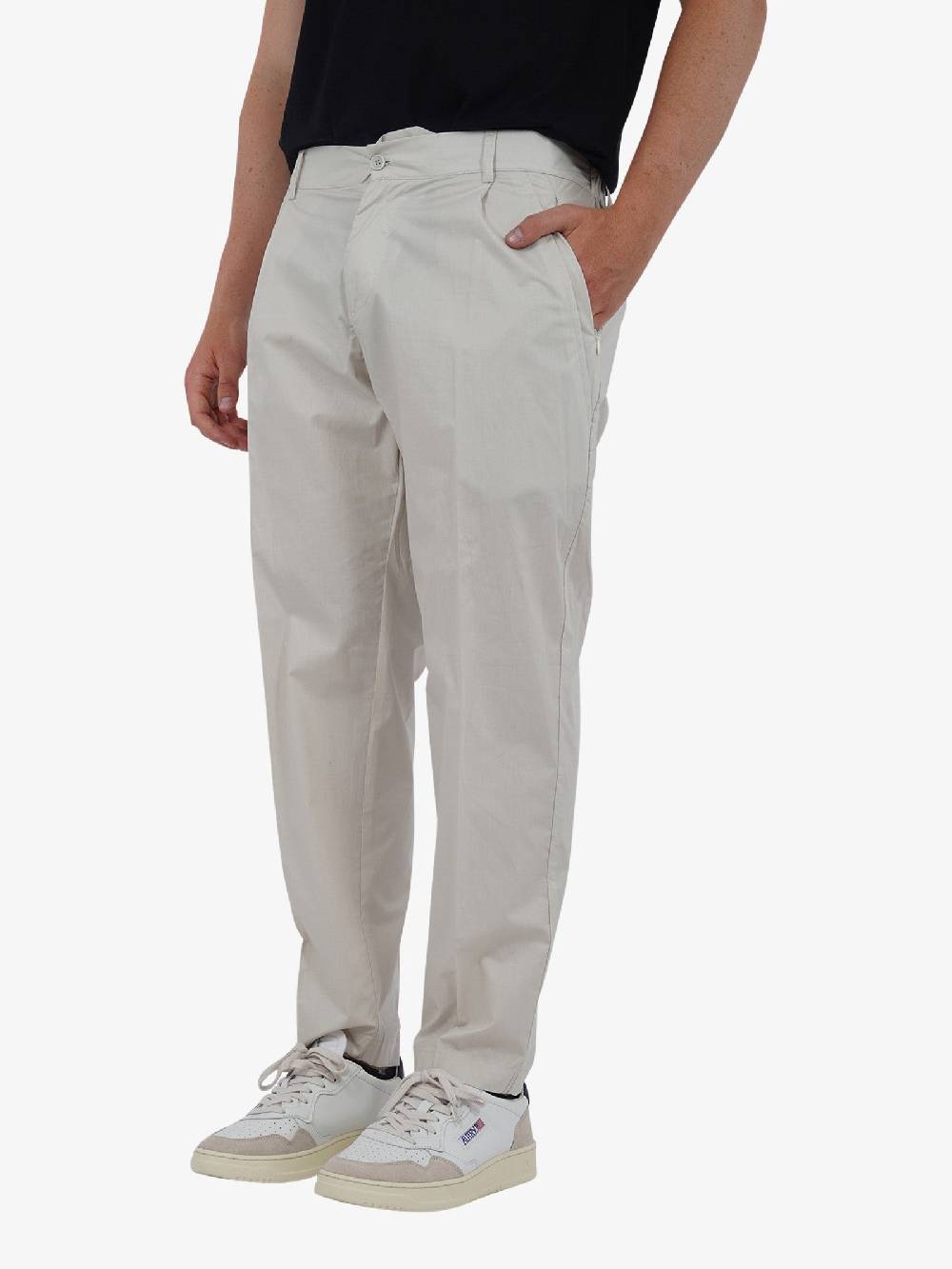 YES LONDON Pantalone con bottone XP3223 uomo lana panna Italy