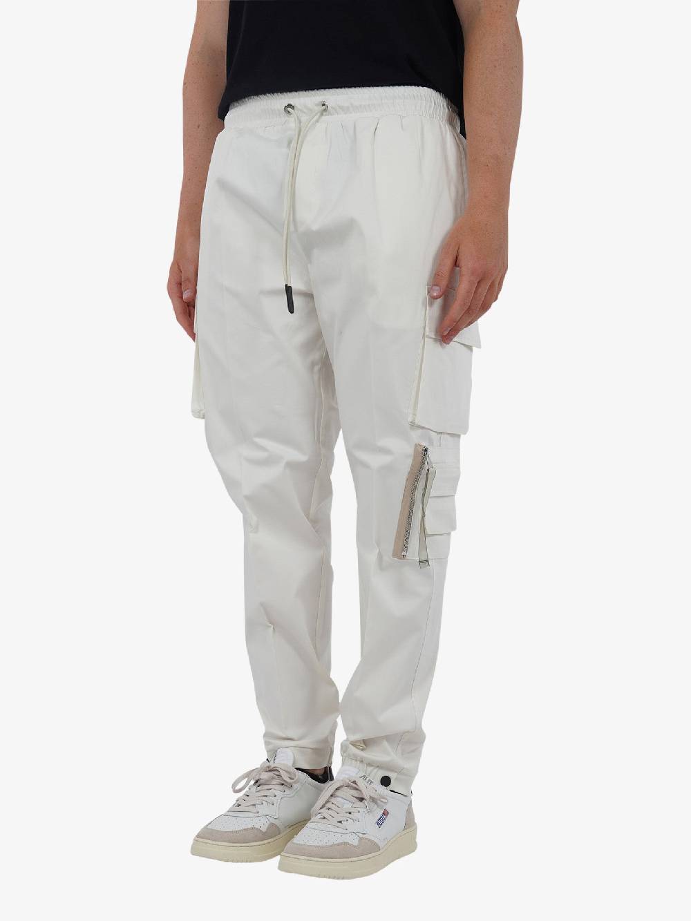 PRET A PORTER Pantalone con coulisse M9P4331 uomo cotone bianco Nuovo