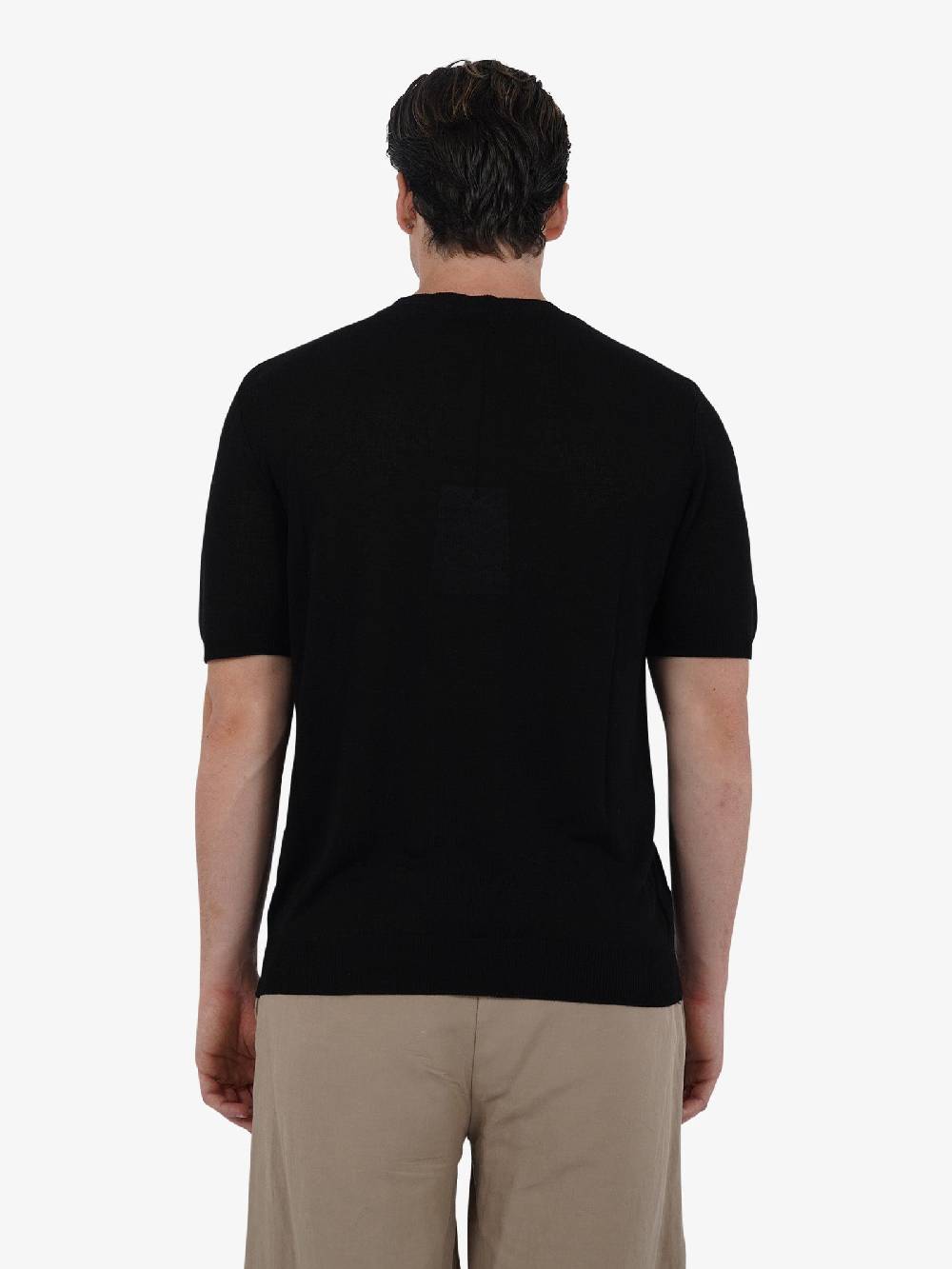 WHITE OVER Maglia regular girocollo ML/001 uomo viscosa nero Vendita