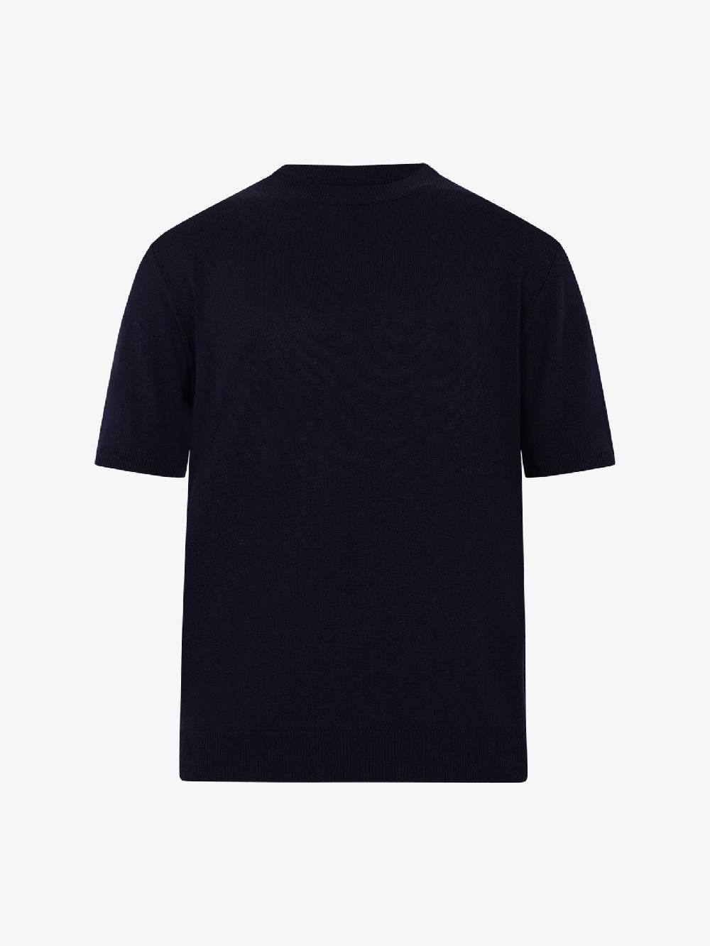 WHITE OVER Maglia regular girocollo ML/001 uomo viscosa blu Promozione