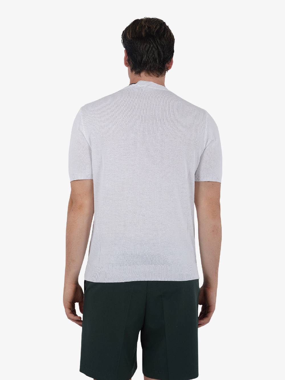 WHITE OVER Maglia regular girocollo ML/001 uomo viscosa bianco Spedizione Gratuita