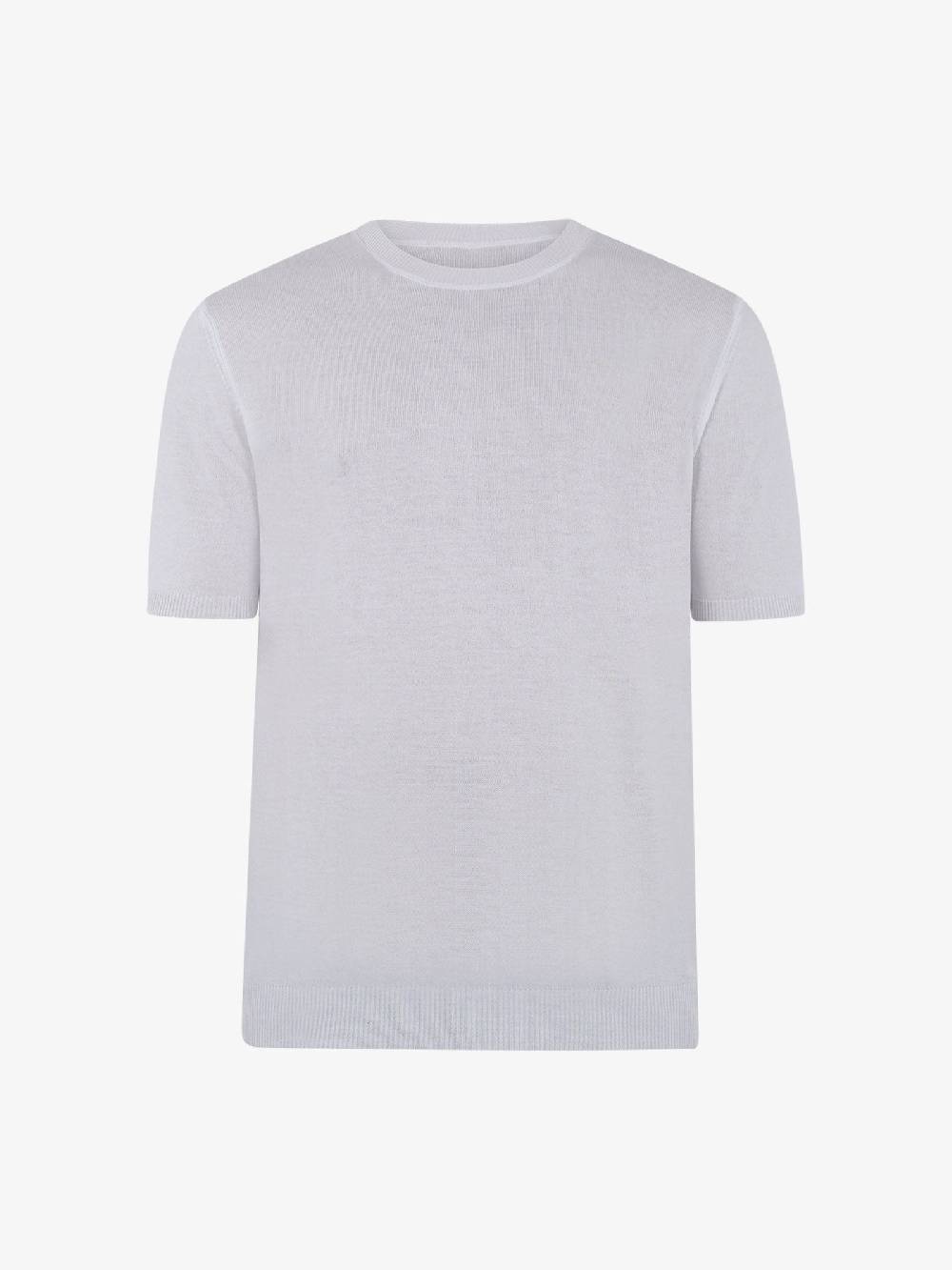 WHITE OVER Maglia regular girocollo ML/001 uomo viscosa bianco Spedizione Gratuita