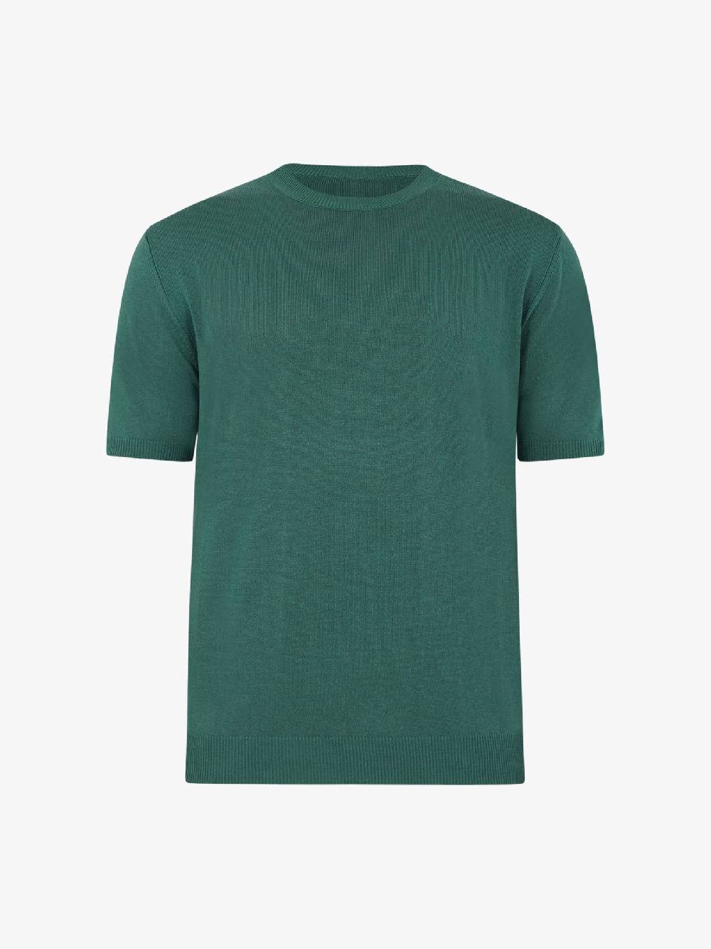 WHITE OVER Maglia regular girocollo ML/001 uomo viscosa verde Pezzi Unici