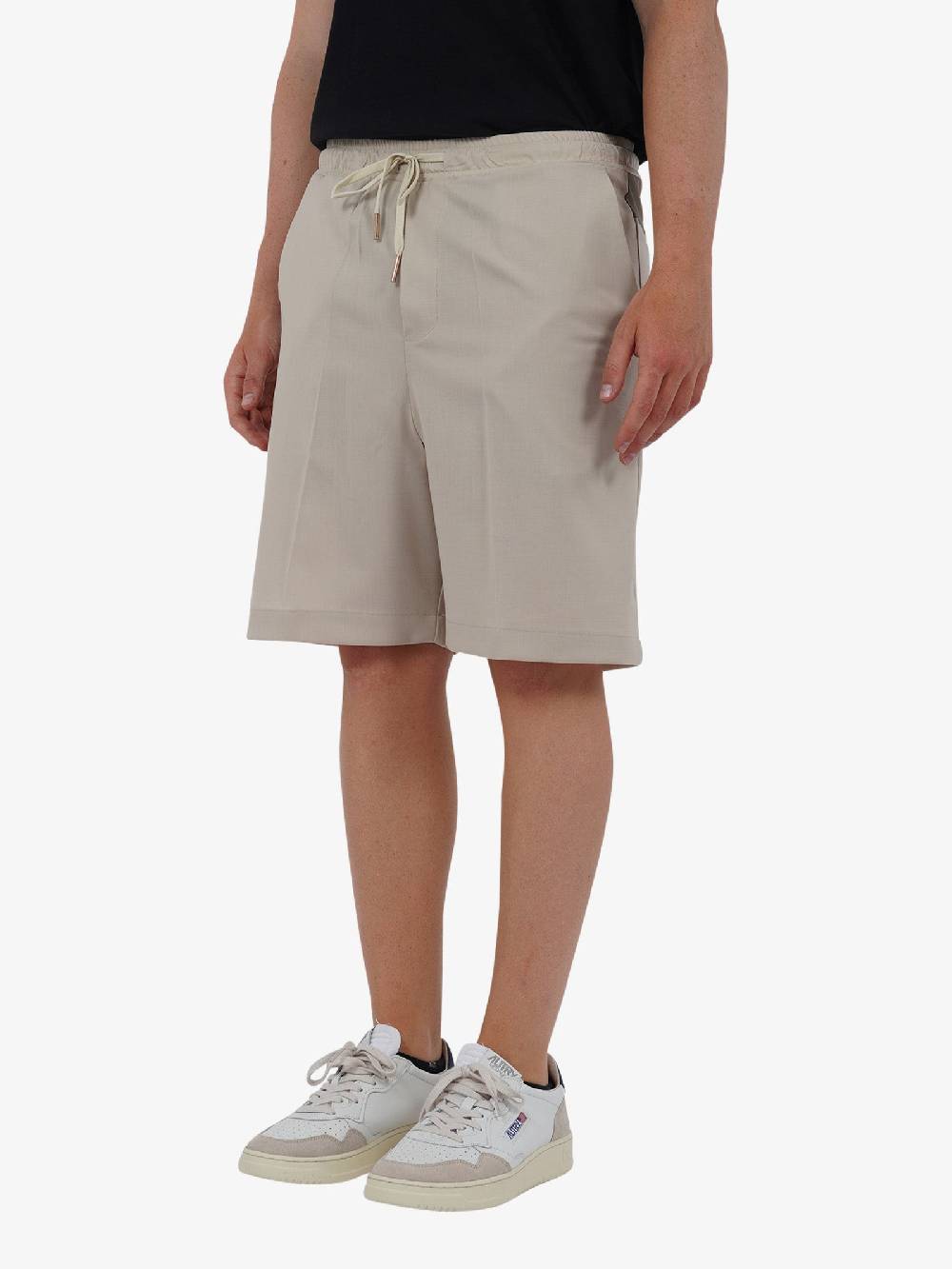 YES LONDON Bermuda con elastico XS4221 uomo lana beige Consegna Veloce