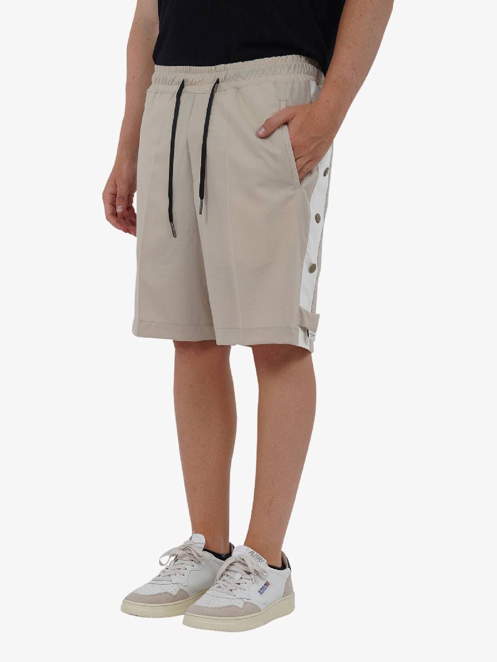 YES LONDON Bermuda con elastico XS4216 uomo lana beige Promozione Limitata