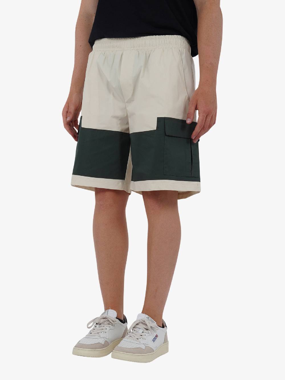 PRET A PORTER Bermuda M9S797 uomo cotone panna Prezzo Ridotto