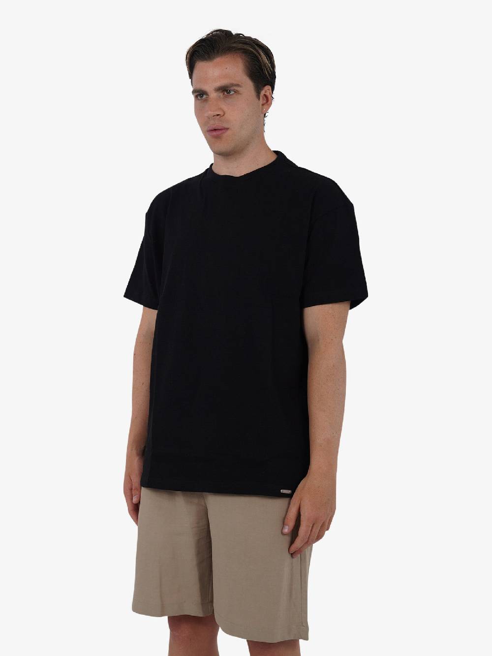 STATE OF ORDER T-shirt con etichetta logo SO1TSS240004 uomo cotone nero Novità