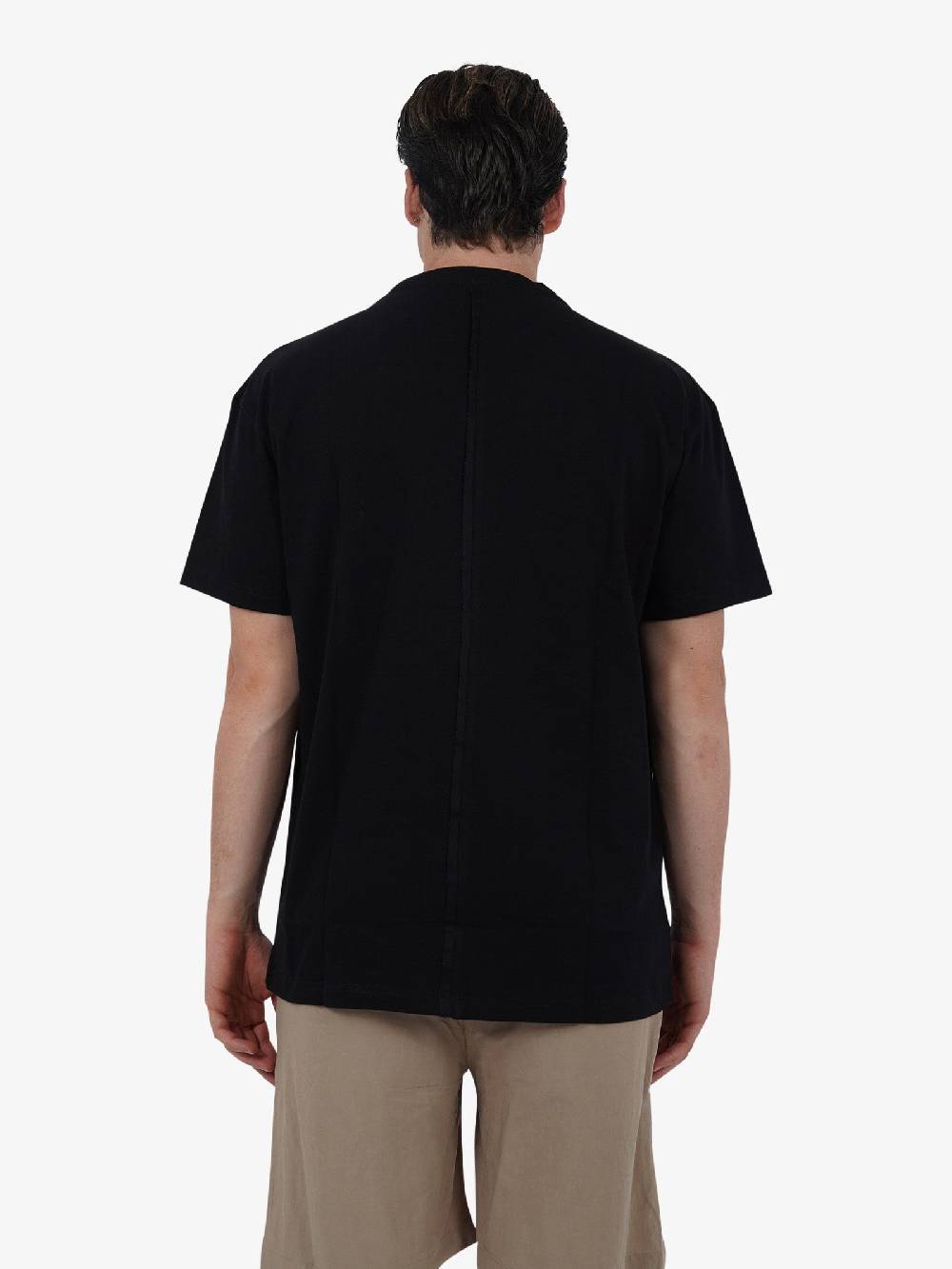 STATE OF ORDER T-shirt con etichetta logo SO1TSS240004 uomo cotone nero Novità