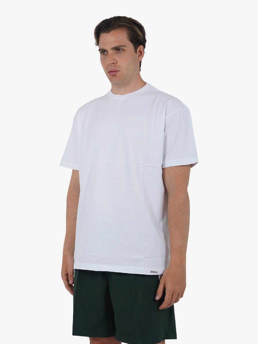 STATE OF ORDER T-shirt con etichetta logo SO1TSS240004 uomo cotone bianco Presa