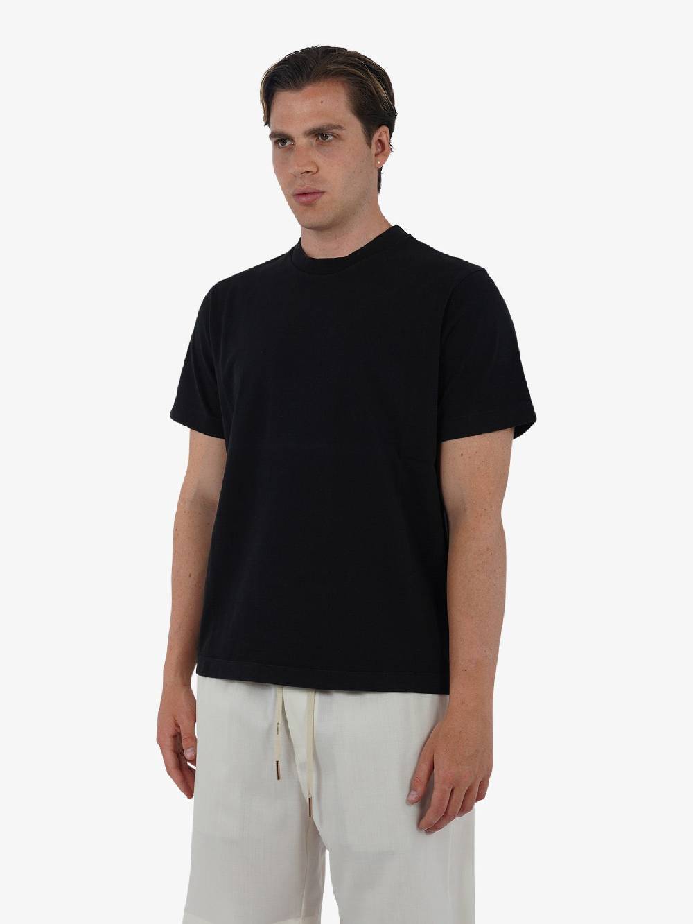 GRIFONI T-shirt basic con logo GQ180036/55 uomo cotone nero Sconto