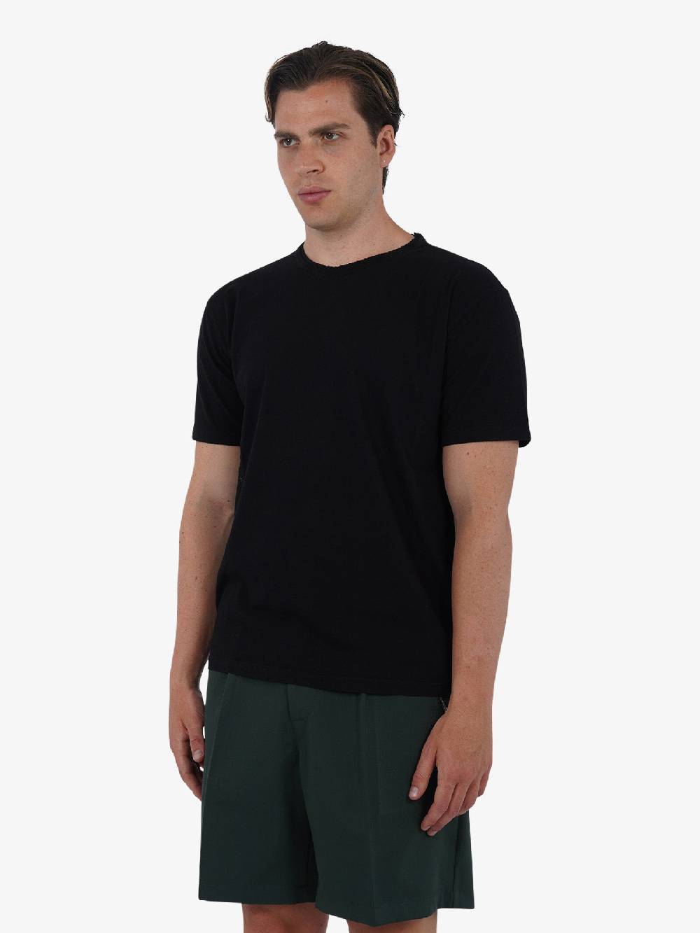 GRIFONI T-shirt basic con logo mini GQ180001/54 uomo cotone nero Offerta