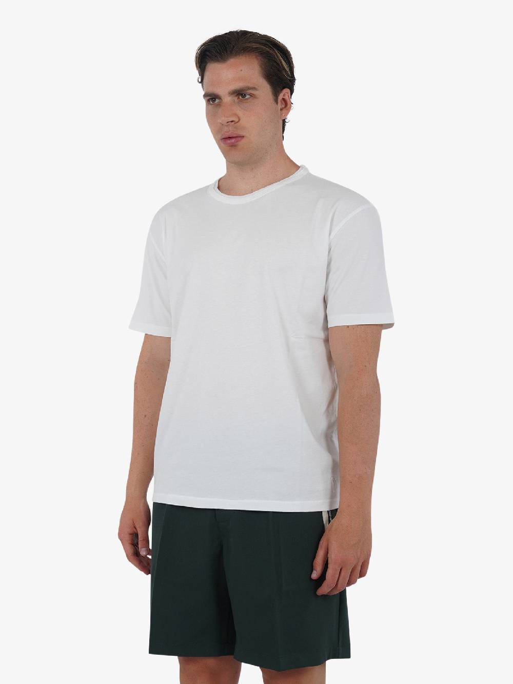 GRIFONI T-shirt basic con logo mini GQ180001/54 uomo cotone bianco Economico