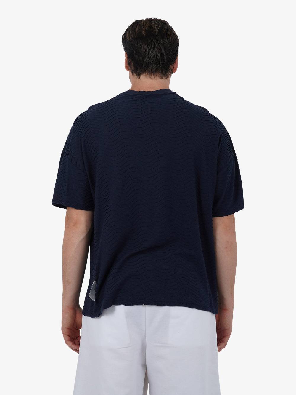 C93 T-shirt effetto onda 6067C483 uomo cotone nero Online