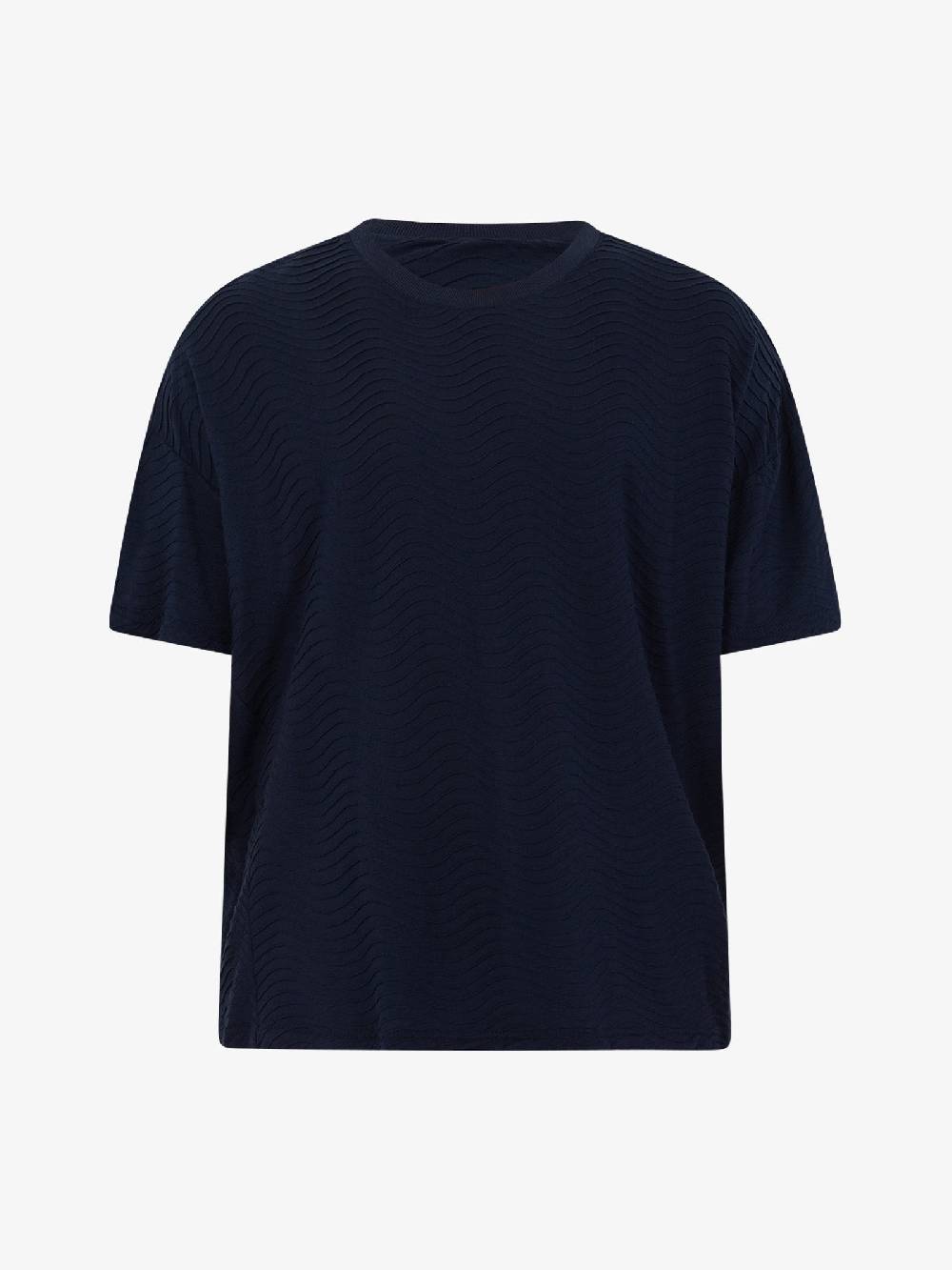 C93 T-shirt effetto onda 6067C483 uomo cotone nero Online
