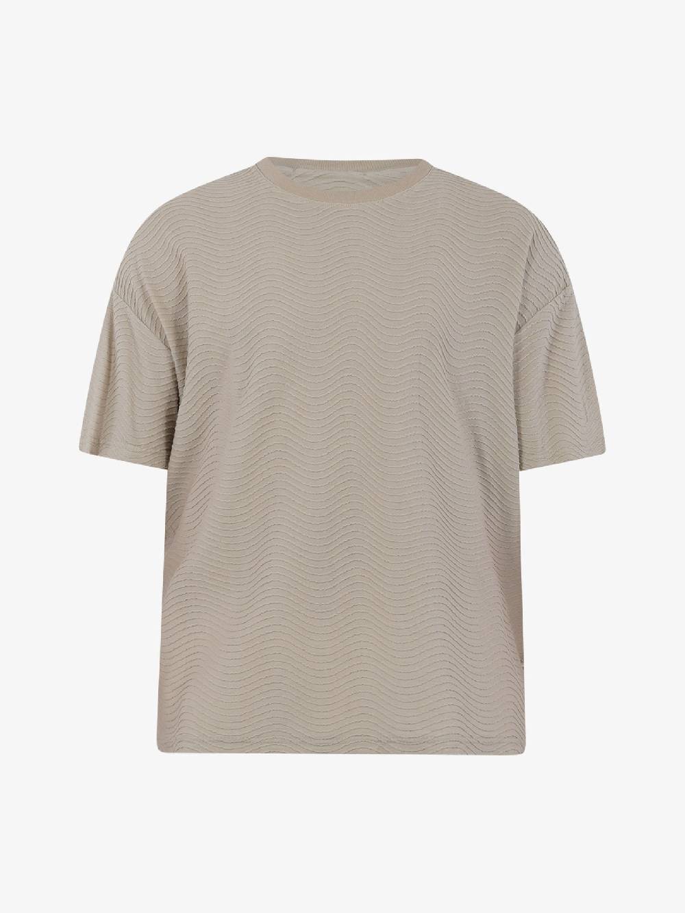 C93 T-shirt effetto onda 6067C483 uomo cotone beige Outlet