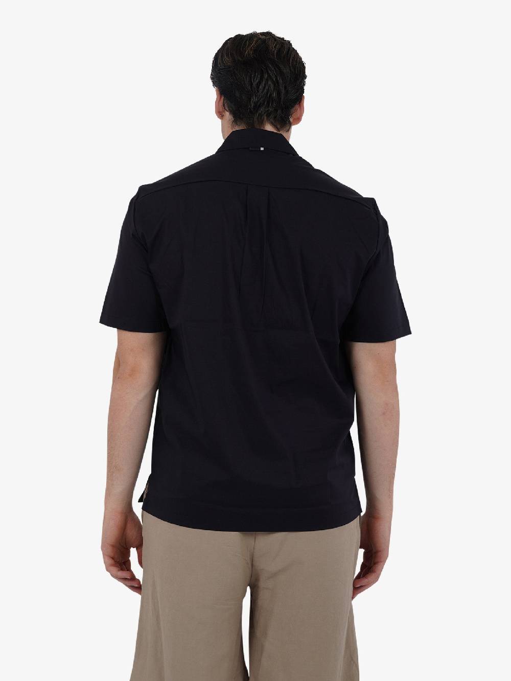 LOW BRAND Polo zip B231 popeline L1TSS246524 uomo cotone nero In Vendita