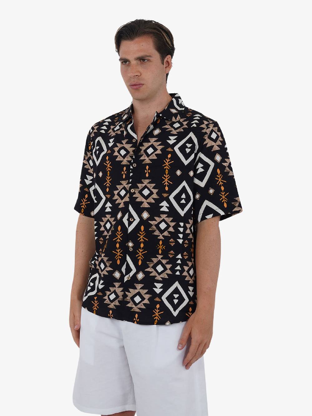 TOOCO Camicia Bowling Uxmal uomo nero Comprare a buon mercato