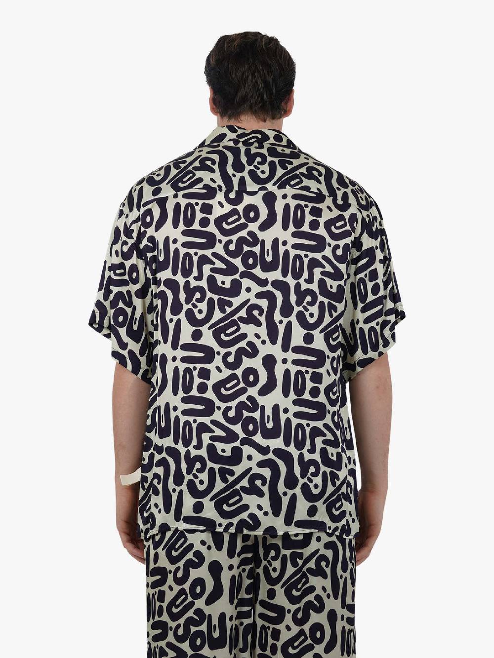 C93 Camicia con stampa C93-8116C491 uomo viscosa blu Black Friday