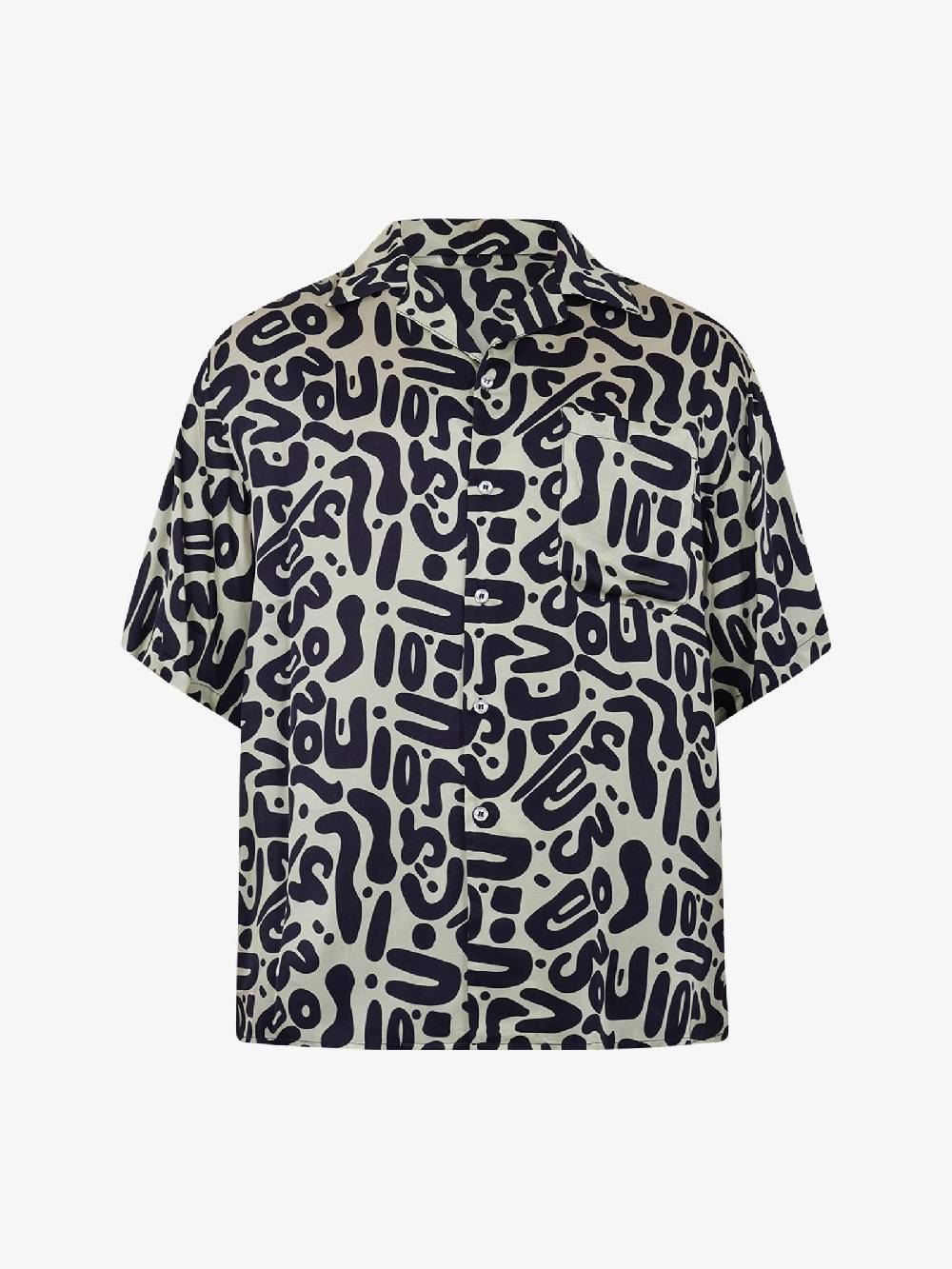 C93 Camicia con stampa C93-8116C491 uomo viscosa blu Black Friday