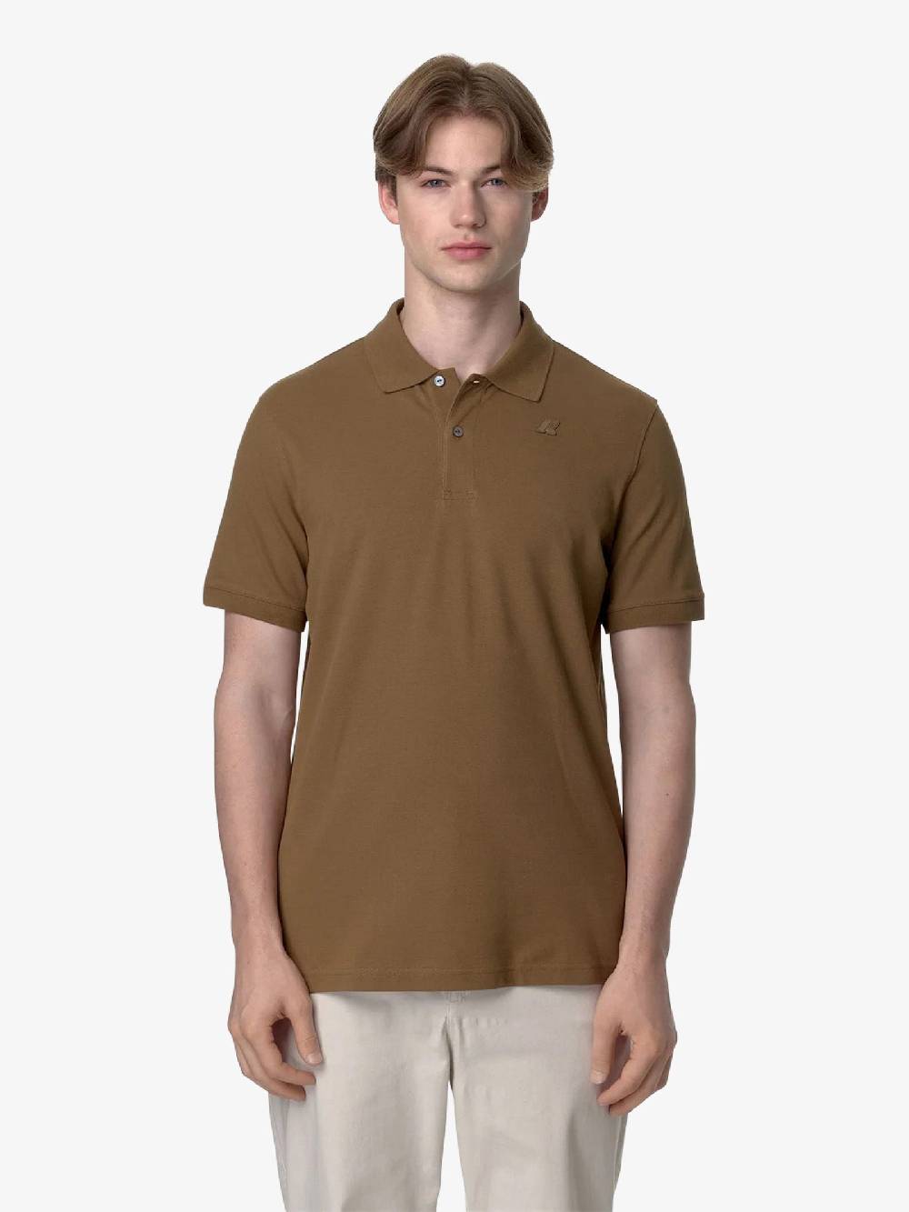 K-WAY Polo Amedee K5127BW uomo cotone marrone Offerta Giorno del Papà
