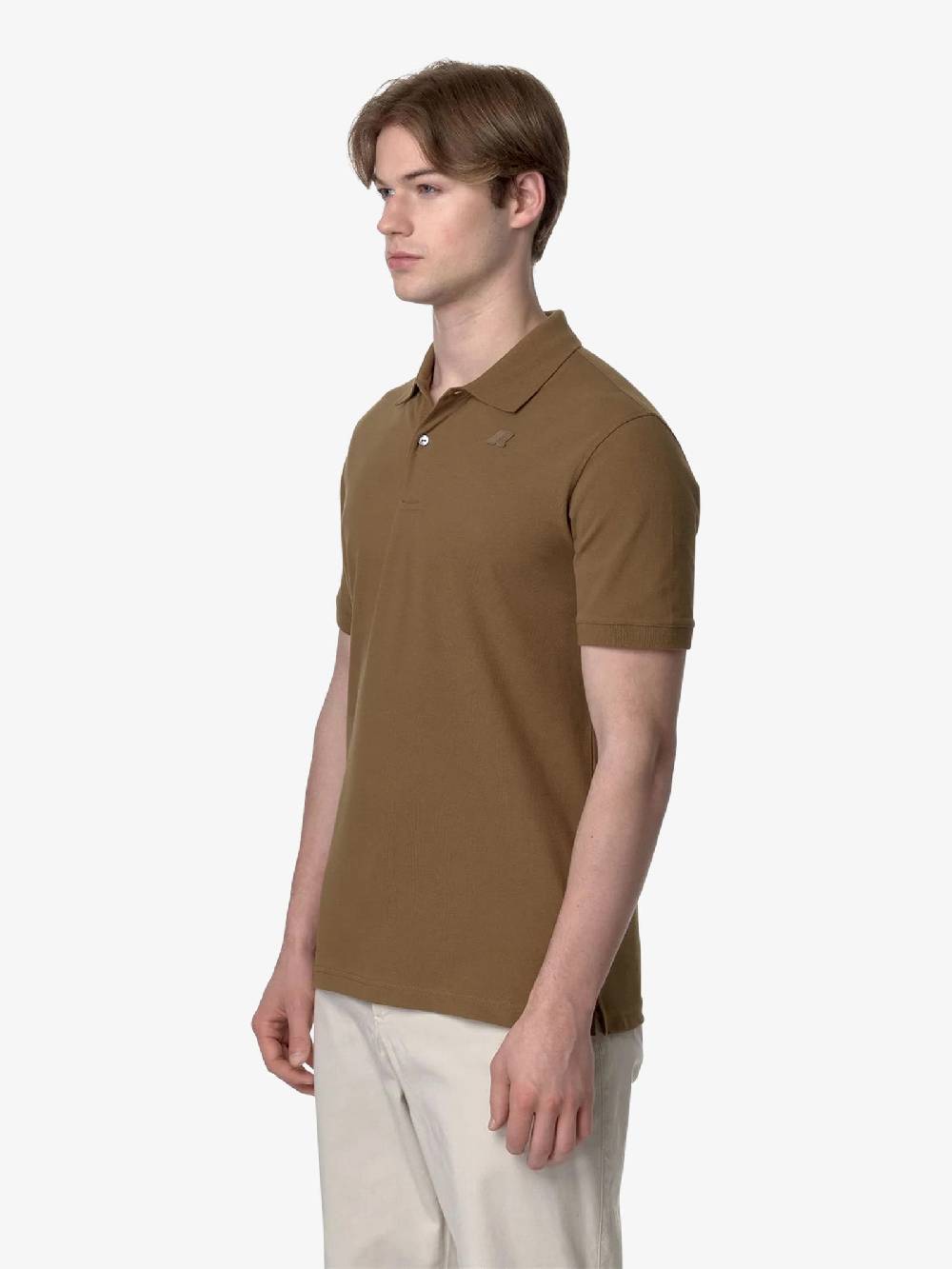 K-WAY Polo Amedee K5127BW uomo cotone marrone Offerta Giorno del Papà