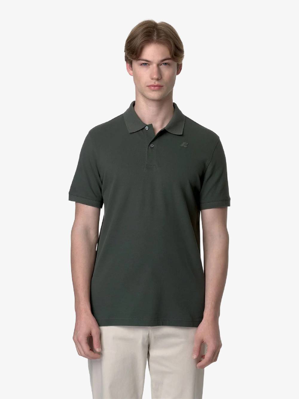 K-WAY Polo Amedee K5127BW uomo cotone verde Offerta San Valentino