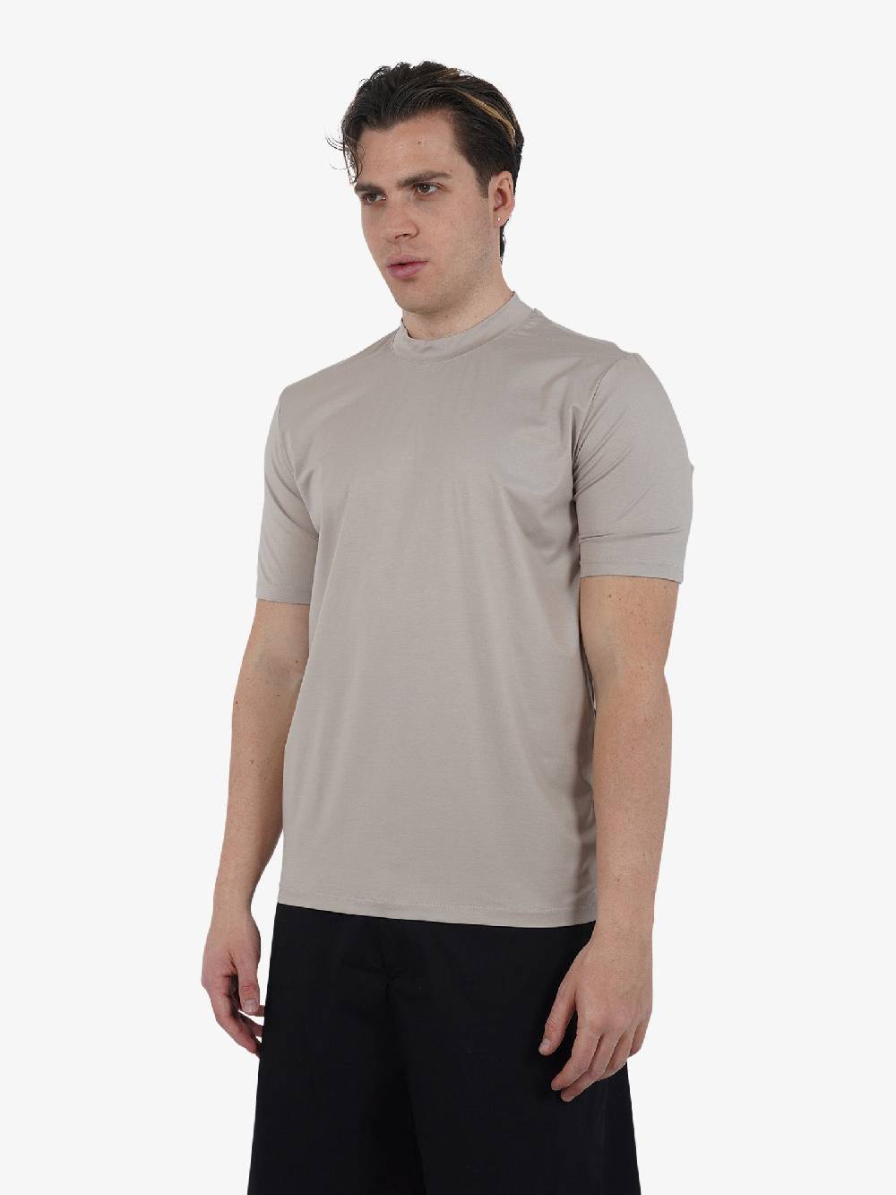 YES LONDON T-shirt girocollo XM4118 uomo cotone beige Online Outlet