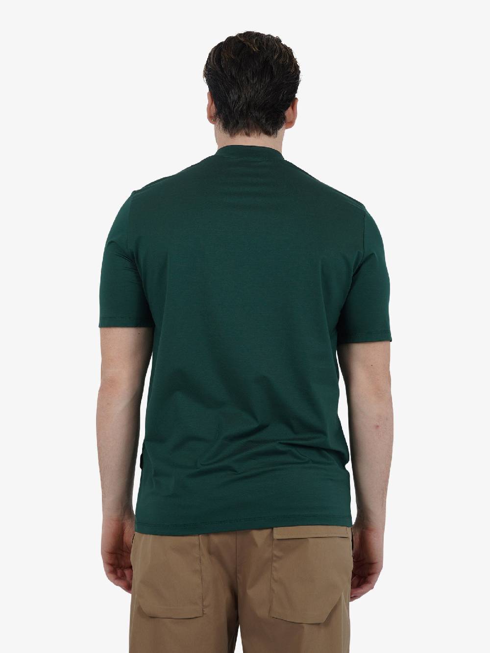 YES LONDON T-shirt girocollo XM4118 uomo cotone verde Offerta temporanea