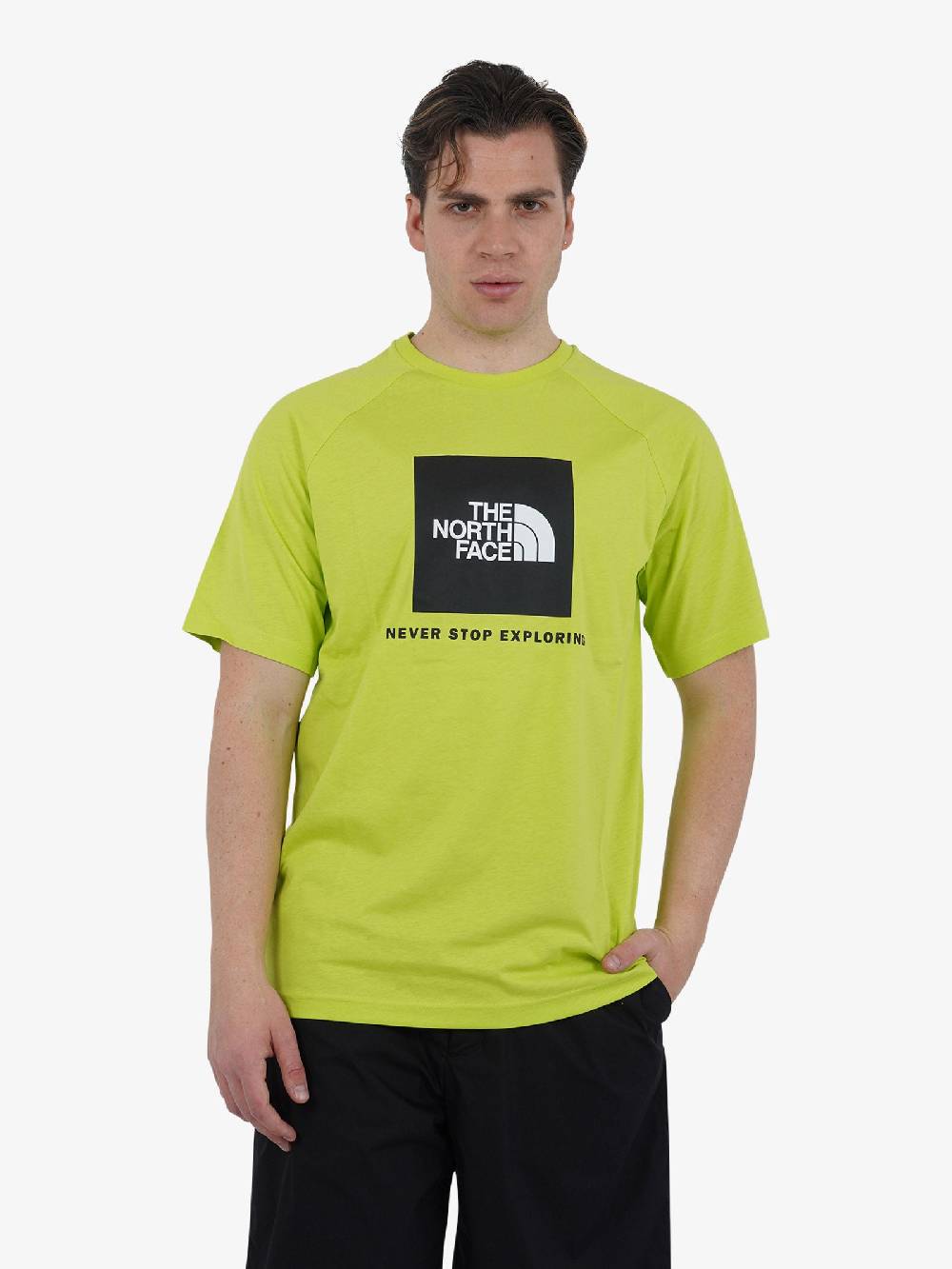 THE NORTH FACE T-shirt Redbox Raglan NF0A87NJ uomo cotone verde Liquidazione