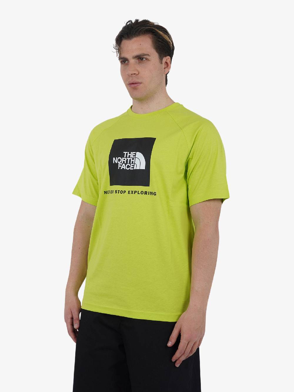 THE NORTH FACE T-shirt Redbox Raglan NF0A87NJ uomo cotone verde Liquidazione
