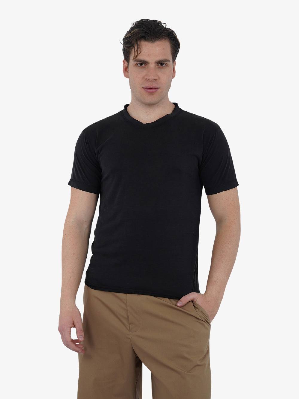 MARSEM T-shirt girocollo EMA-VIS10 uomo modal nero Comprane uno, ottenene uno gratis